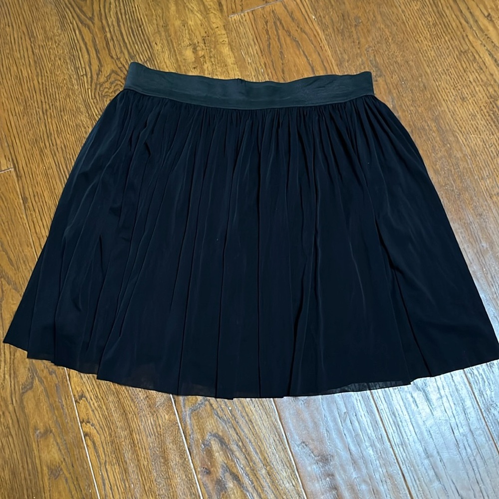 Vince Camuto‎ Black Pleated A-Line Skirt